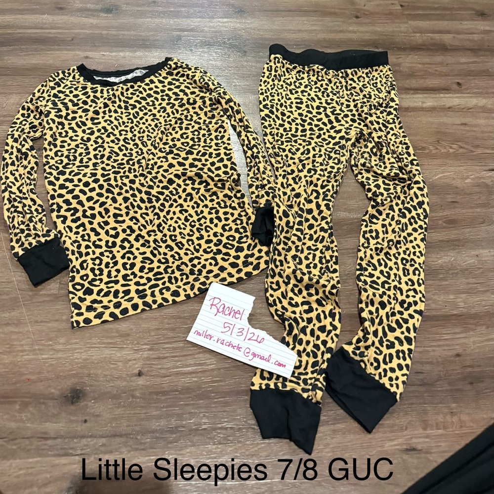 Little Sleepies Yellow Leopard Print Pajama Set with Black Trim
